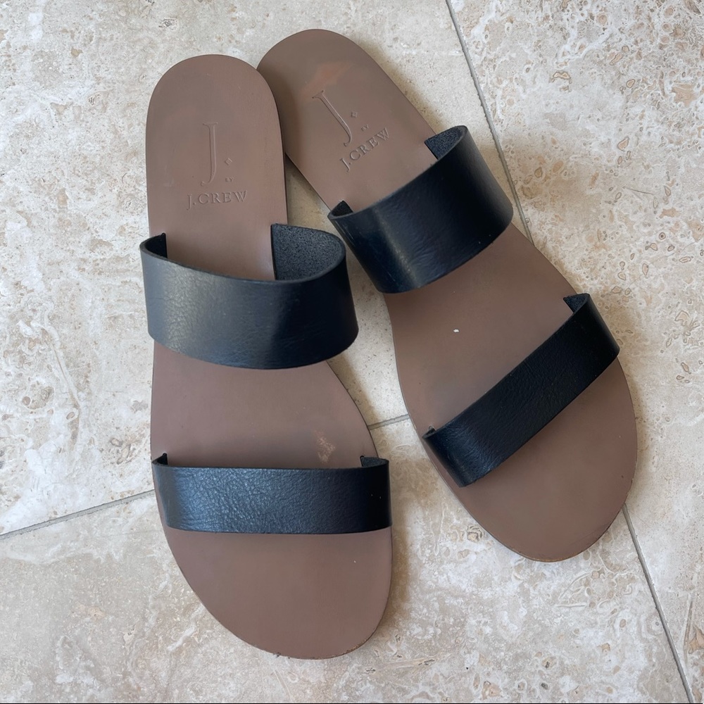 J. Crew Double Strap Black Sandals Women’s Size 9 - Picture 3 of 10